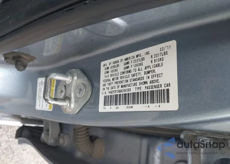 2011 Honda Accord 2.4 Lx from USA, damaged, VIN 1HGCP2F34BA094369